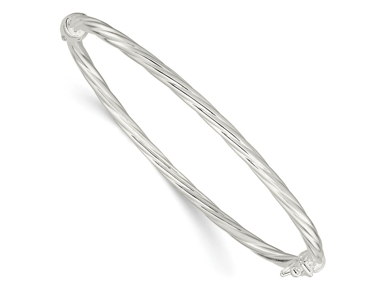 FJC Finejewelers 925 Sterling Silver Sterling Sliver Polished Twisted Hinged Bangle 3 mm