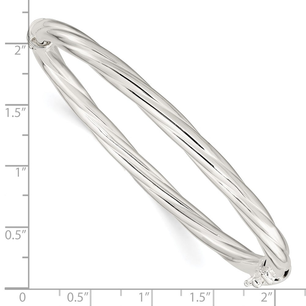 FJC Finejewelers 925 Sterling Silver Polished Twisted Hinged Bangle 4.75 mm