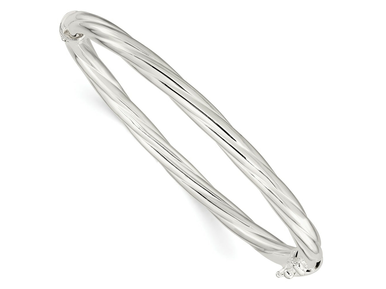 FJC Finejewelers 925 Sterling Silver Polished Twisted Hinged Bangle 4.75 mm