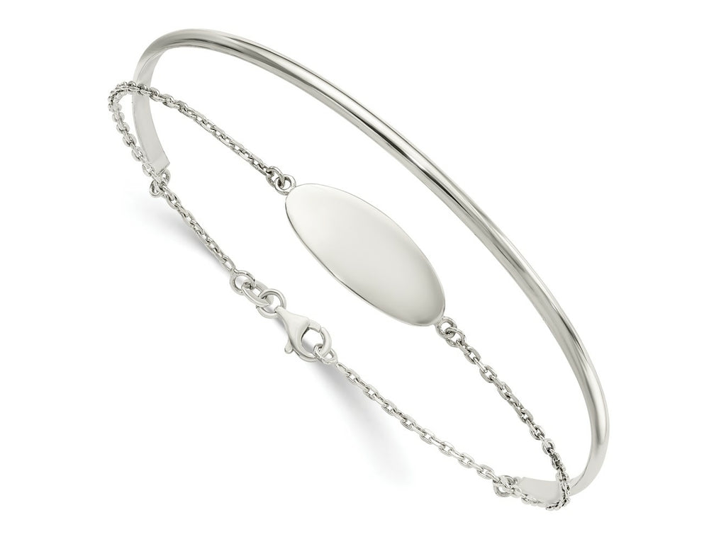 FJC Finejewelers 925 Sterling Silver Polished ID Bangle 10 mm