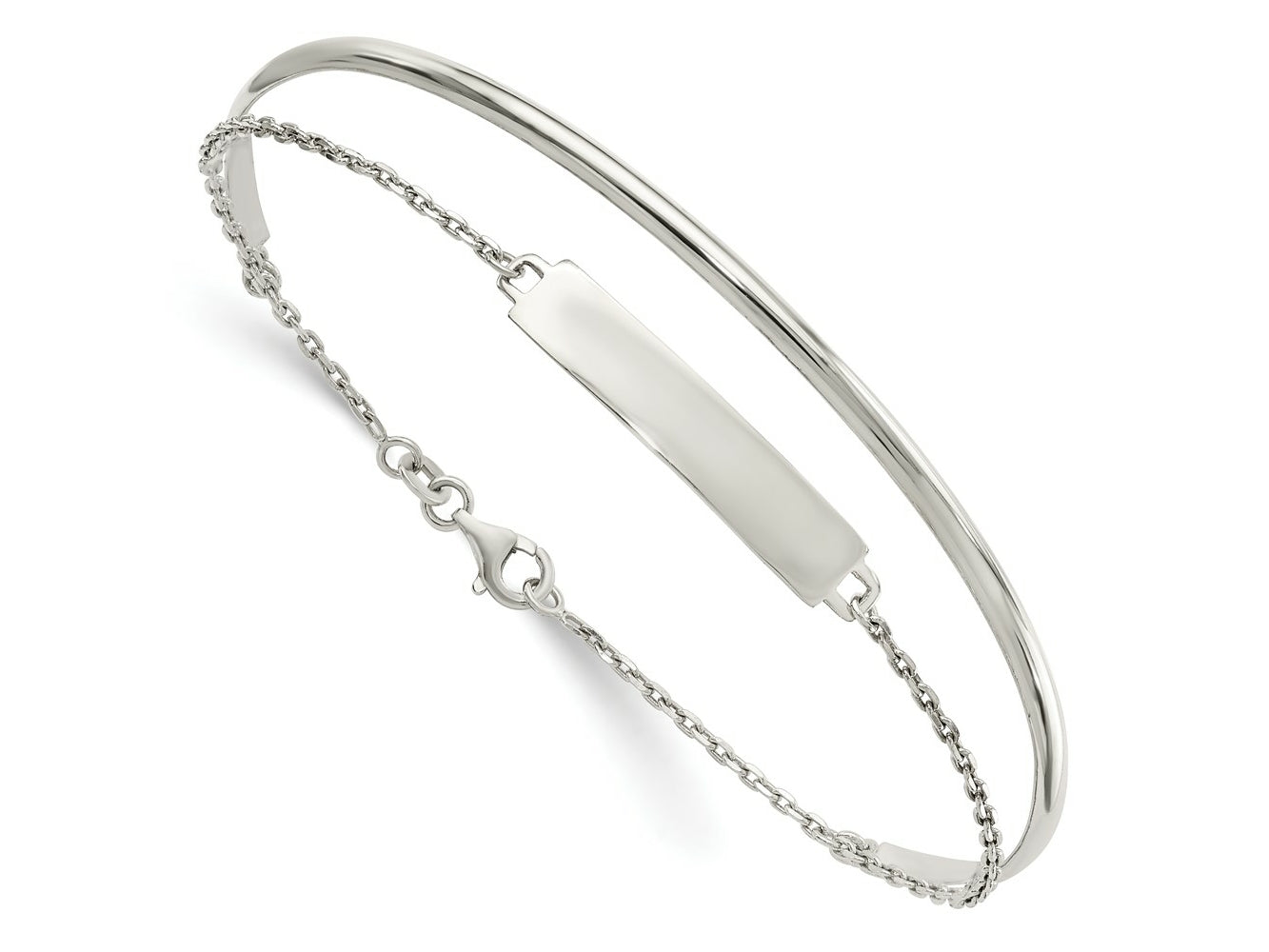 FJC Finejewelers 925 Sterling Silver Polished ID Bangle 6 mm
