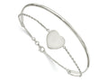 FJC Finejewelers 925 Sterling Silver Polished Heart Bracelet/Bangle 15.7 mm
