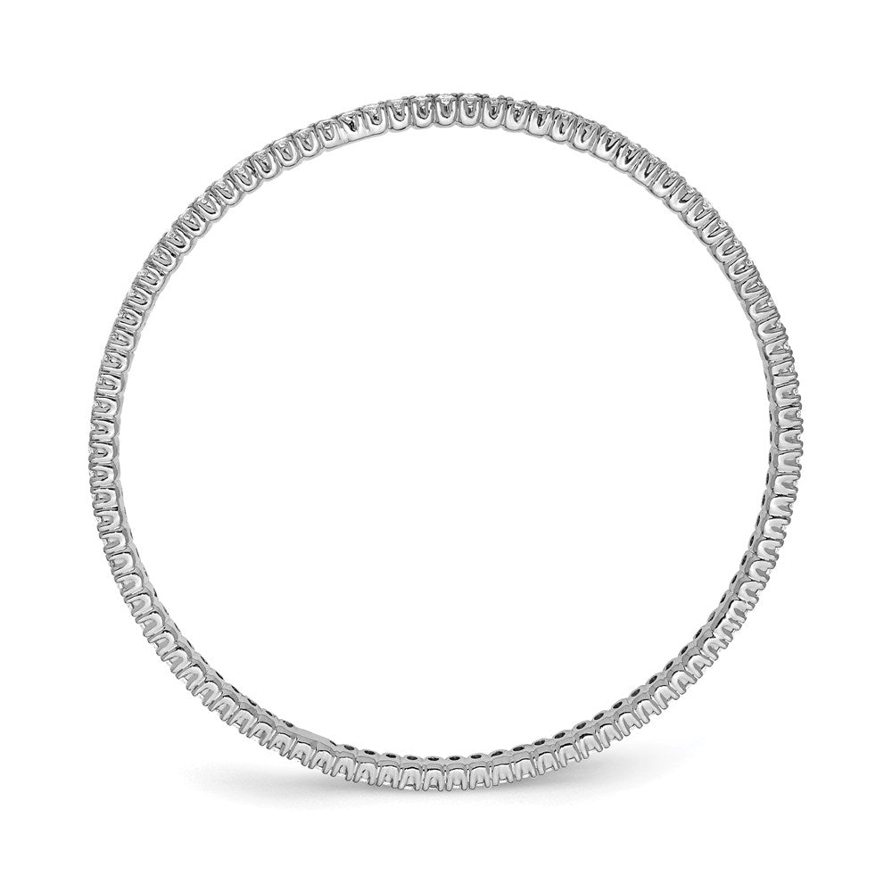 FJC Finejewelers 925 Sterling Silver Rhodium Plated 93 Stone CZ Bangle 2 mm