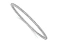 FJC Finejewelers 925 Sterling Silver Rhodium Plated 93 Stone CZ Bangle 2 mm