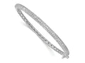 FJC Finejewelers 925 Sterling Silver Pavé Rhodium Plated 175 Stone CZ Hinged Bangle 4 mm