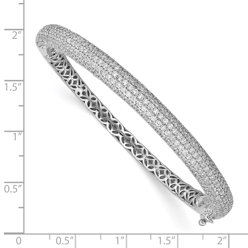 FJC Finejewelers 925 Sterling Silver Pavé Rhodium Plated 303 Stone CZ Bangle 6 mm