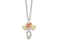 FJC Finejewelers 925 Sterling Silver Bright Cut  w/12K Accents and SS Chain Black Hills Necklace 18 Inch