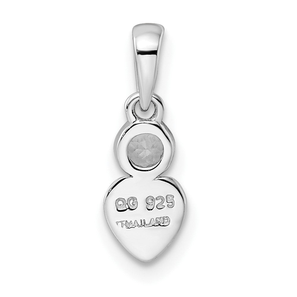 FJC Finejewelers 925 Sterling Silver Birthstone Rhodium Plated Polished White Topaz Heart Charm 17 x 5 mm