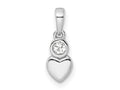 FJC Finejewelers 925 Sterling Silver Birthstone Rhodium Plated Polished White Topaz Heart Charm 17 x 5 mm