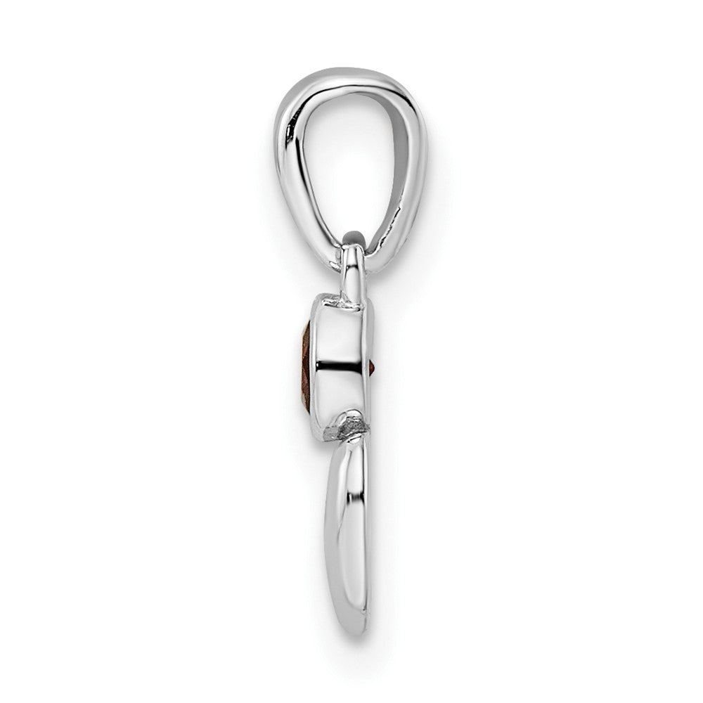 FJC Finejewelers 925 Sterling Silver Birthstone Rhodium Plated Polished Garnet Heart Charm 17 x 5 mm