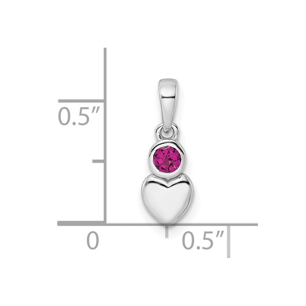 FJC Finejewelers 925 Sterling Silver Birthstone  Polished Rhodolite Garnet Heart Charm 17 x 5 mm