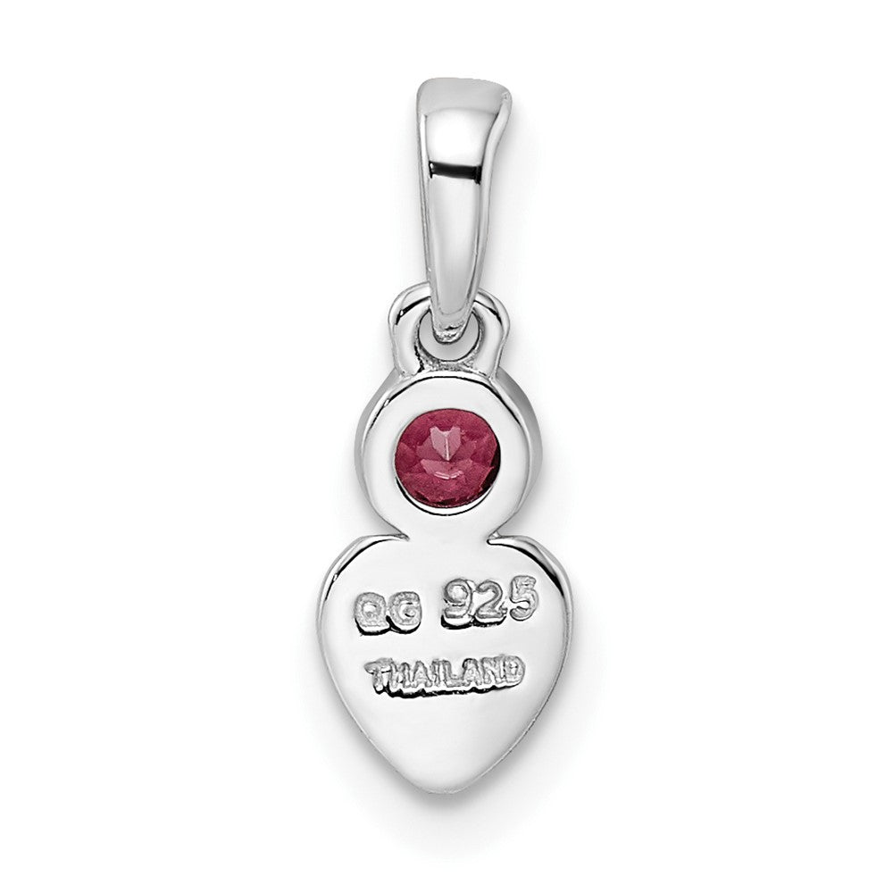 FJC Finejewelers 925 Sterling Silver Birthstone  Polished Rhodolite Garnet Heart Charm 17 x 5 mm