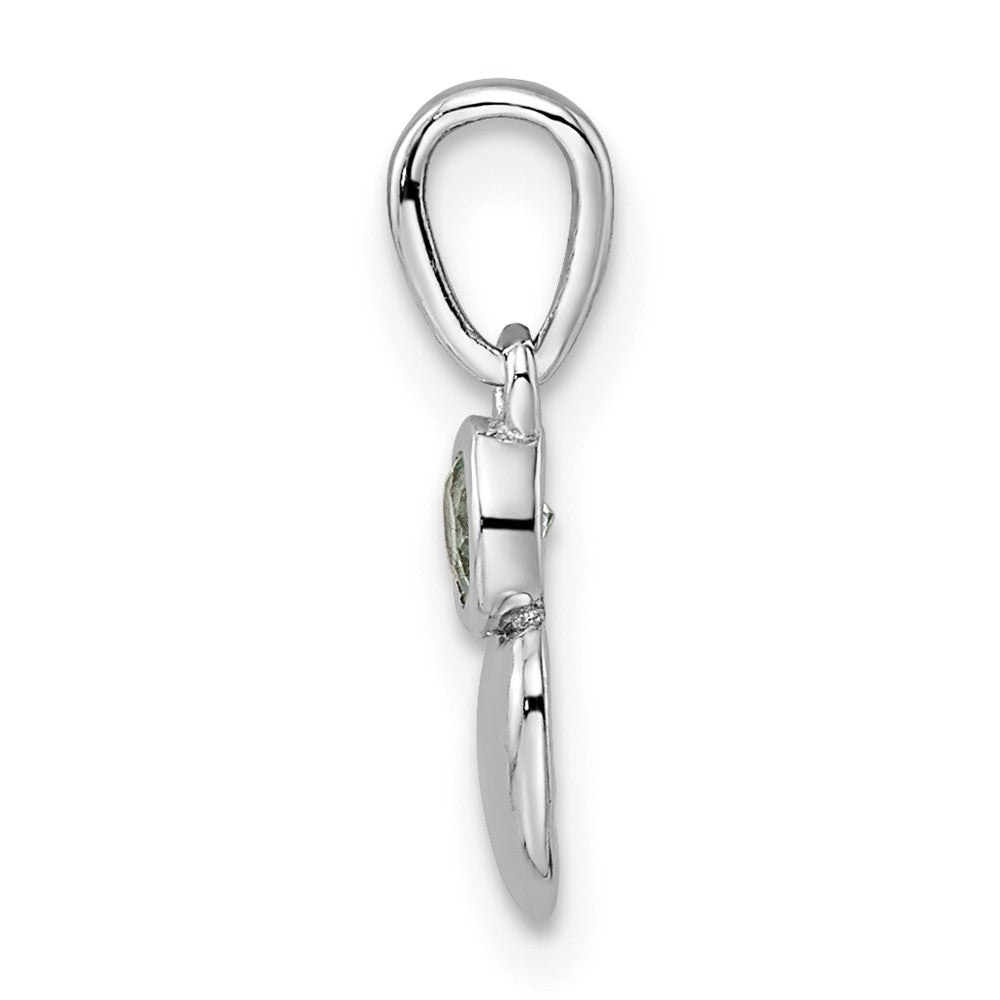 FJC Finejewelers 925 Sterling Silver Birthstone Rhodium Plated Polished Aquamarine Heart Charm 17 x 5 mm