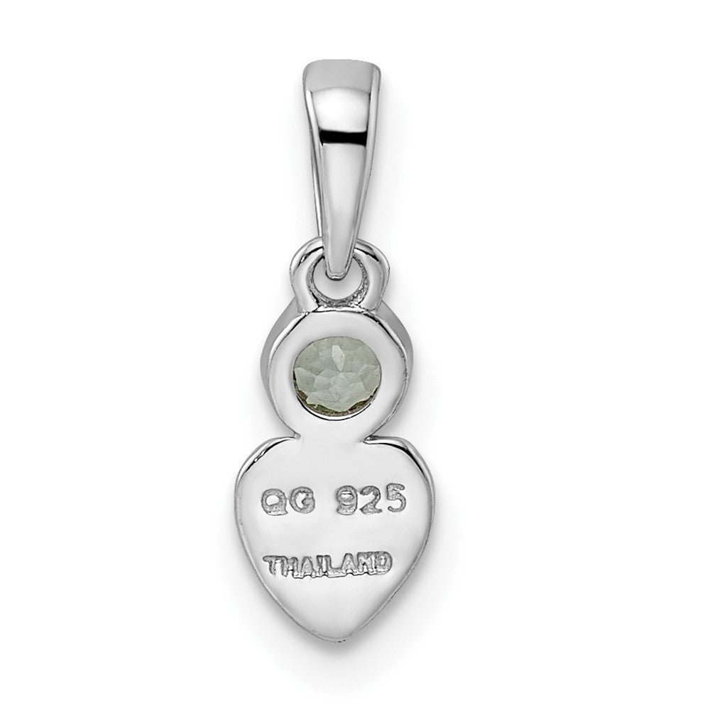 FJC Finejewelers 925 Sterling Silver Birthstone Rhodium Plated Polished Aquamarine Heart Charm 17 x 5 mm