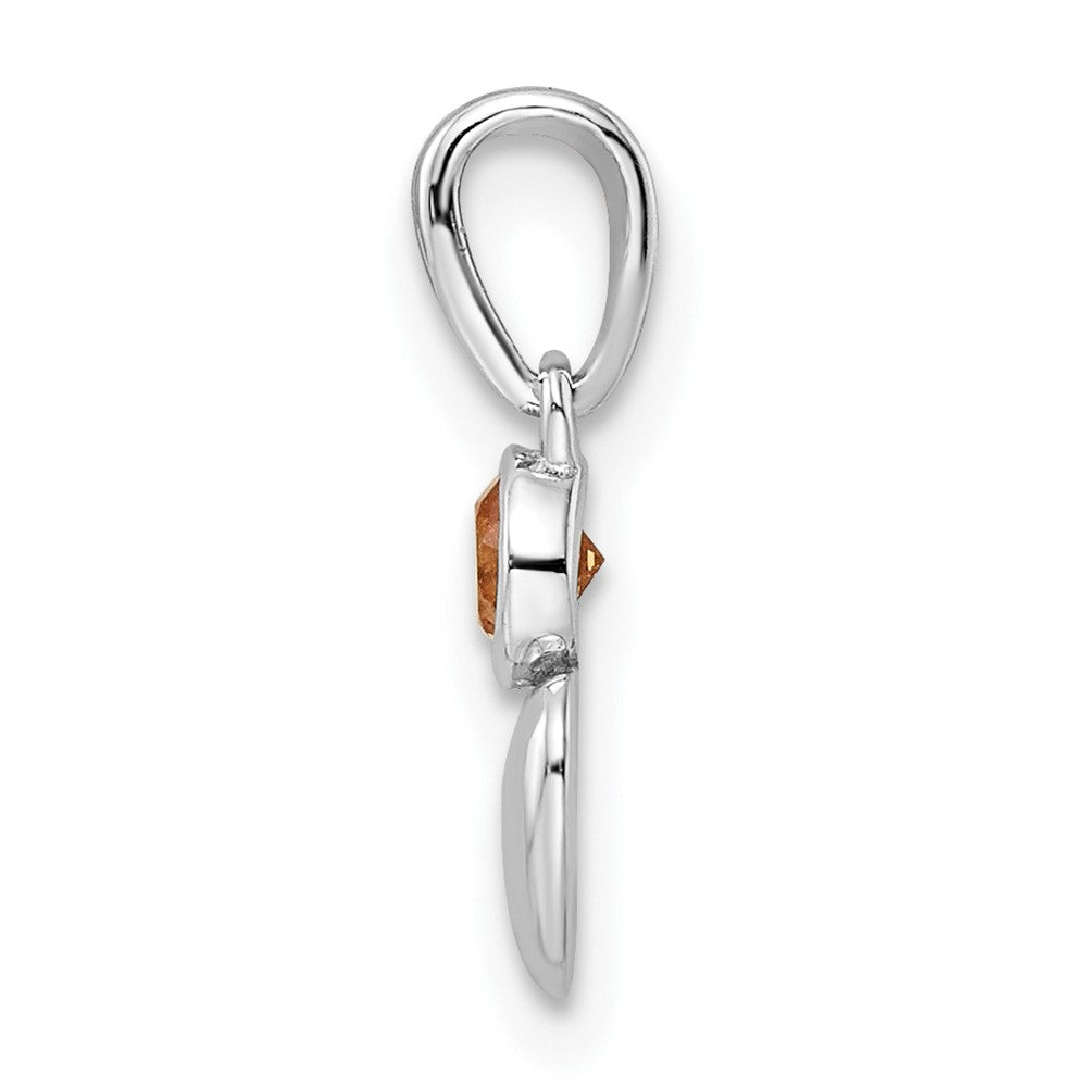 FJC Finejewelers 925 Sterling Silver Birthstone Rhodium Plated Polished Citrine Heart Charm 17 x 5 mm