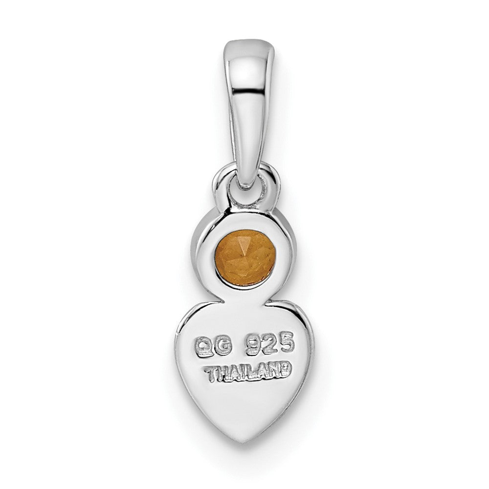 FJC Finejewelers 925 Sterling Silver Birthstone Rhodium Plated Polished Citrine Heart Charm 17 x 5 mm