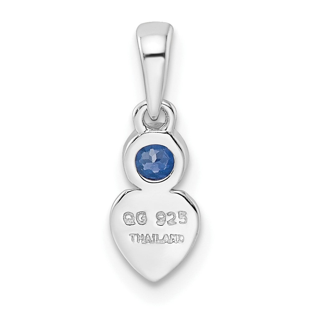 FJC Finejewelers 925 Sterling Silver Birthstone Rhodium Plated Lab Created Sapphire Heart Charm 17 x 5 mm
