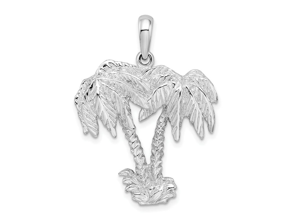 FJC Finejewelers 925 Sterling Silver Polished/Textured Double Palm Tree Charm 34 x 25 mm