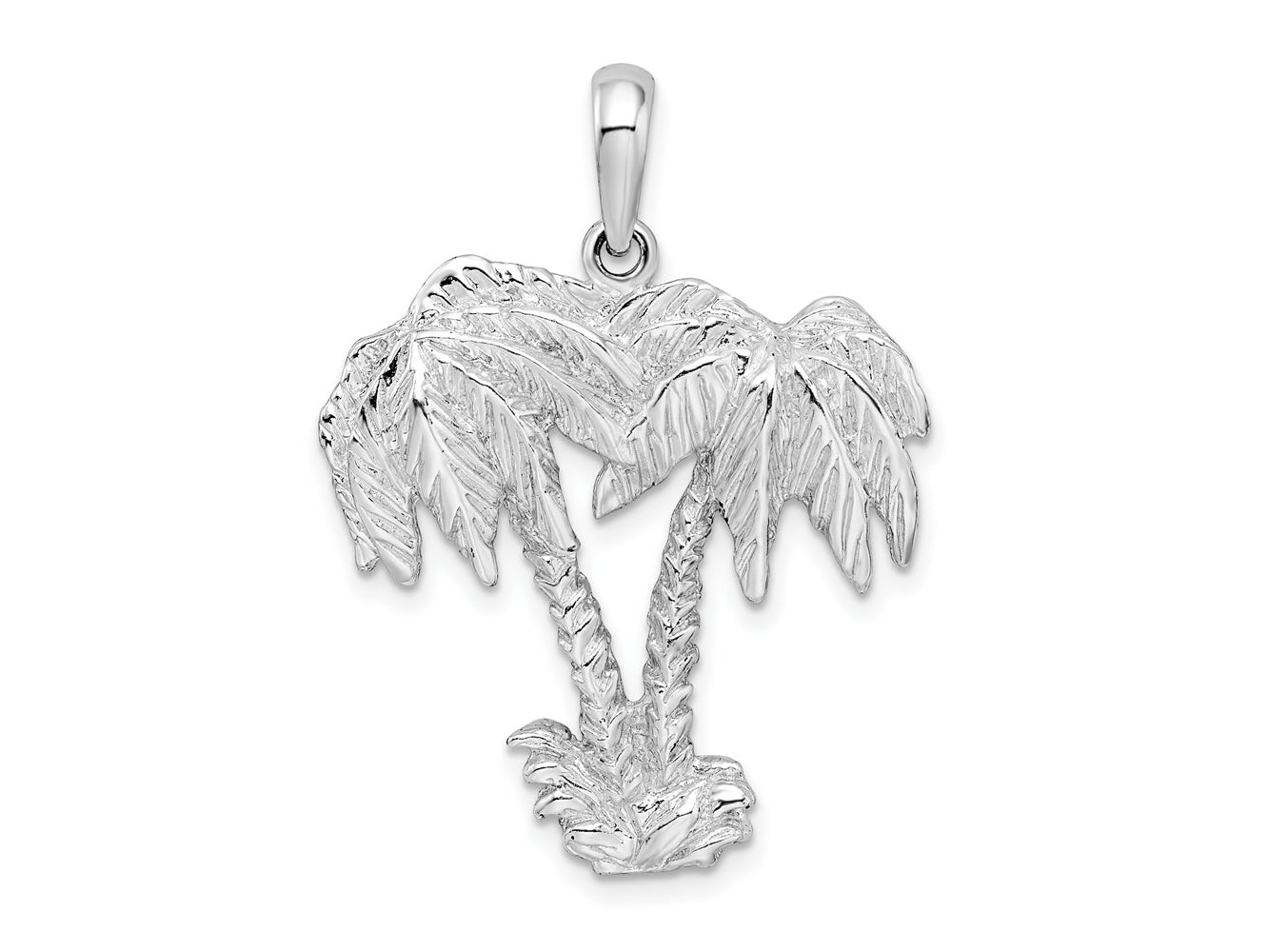 FJC Finejewelers 925 Sterling Silver Polished/Textured Double Palm Tree Charm 34 x 25 mm
