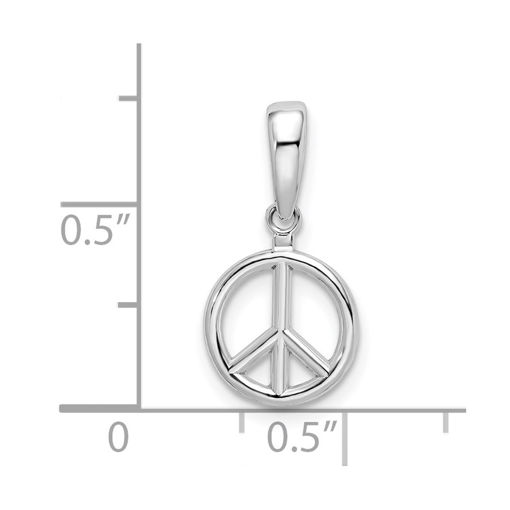 FJC Finejewelers 925 Sterling Silver Rhodium Plated Polished Peace Symbol Charm 9 mm