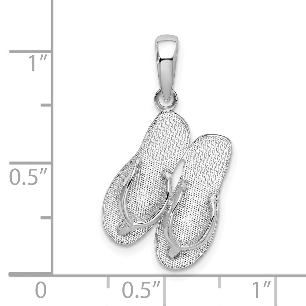 FJC Finejewelers 925 Sterling Silver Rhodium Plated Hilton Head Island Flip Flop Charm 26 x 14 mm
