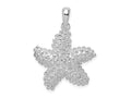 FJC Finejewelers 925 Sterling Silver Rhodium Plated Polished/Textured Starfish Charm 32 x 24 mm
