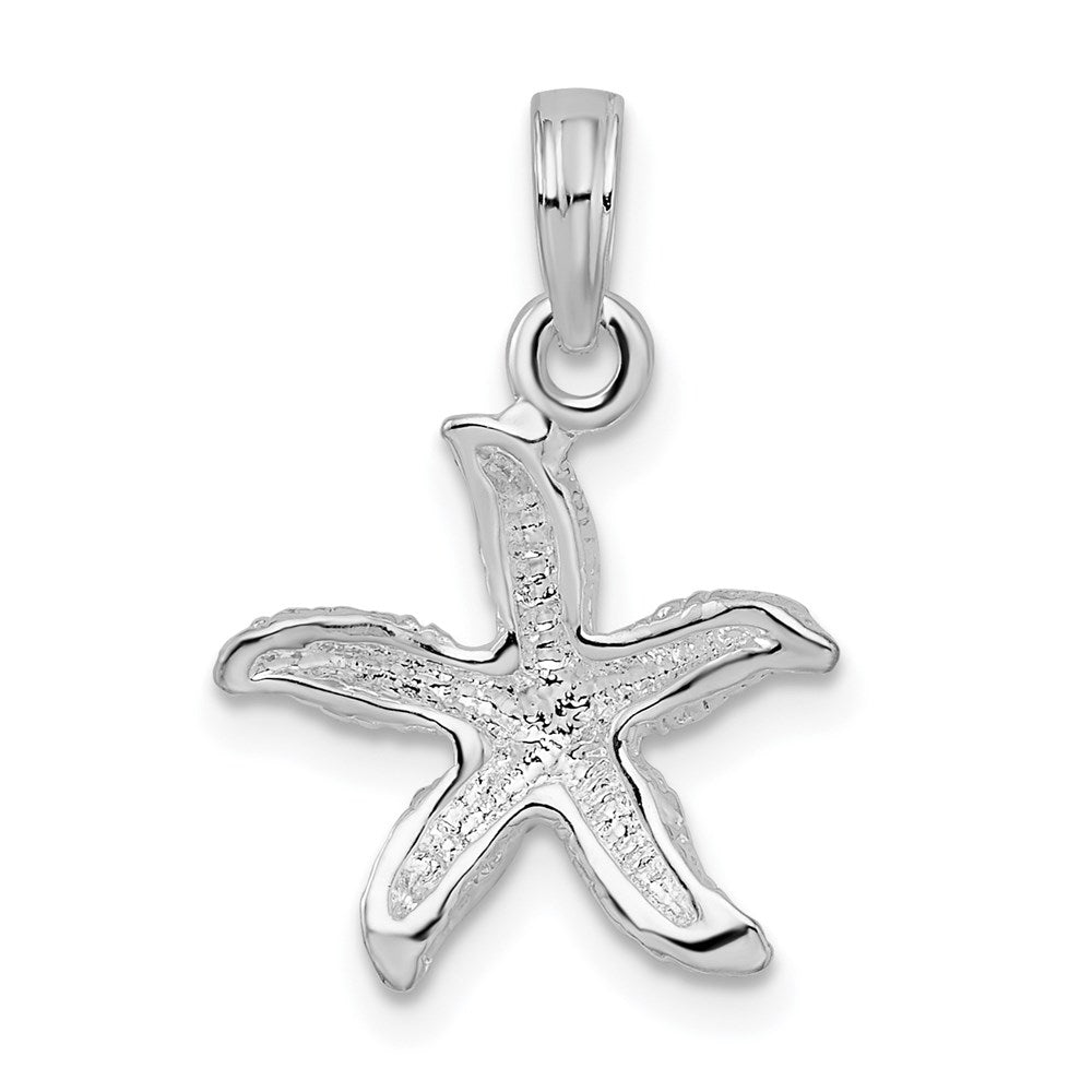 FJC Finejewelers 925 Sterling Silver Rhodium Plated Polished/Textured Small Starfish Charm 20 x 13 mm
