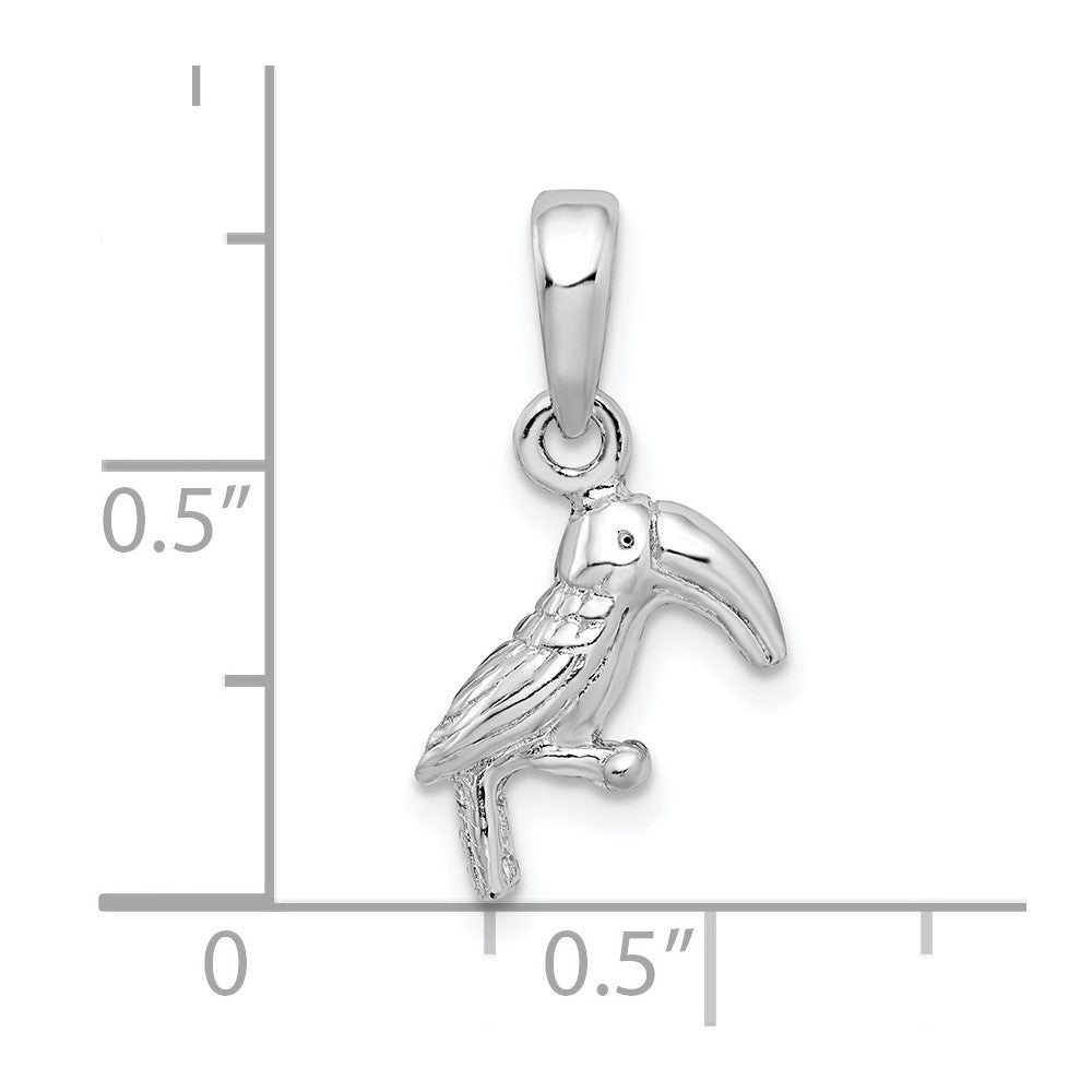 FJC Finejewelers 925 Sterling Silver Polished 3D Toucan Bird Charm 9 mm