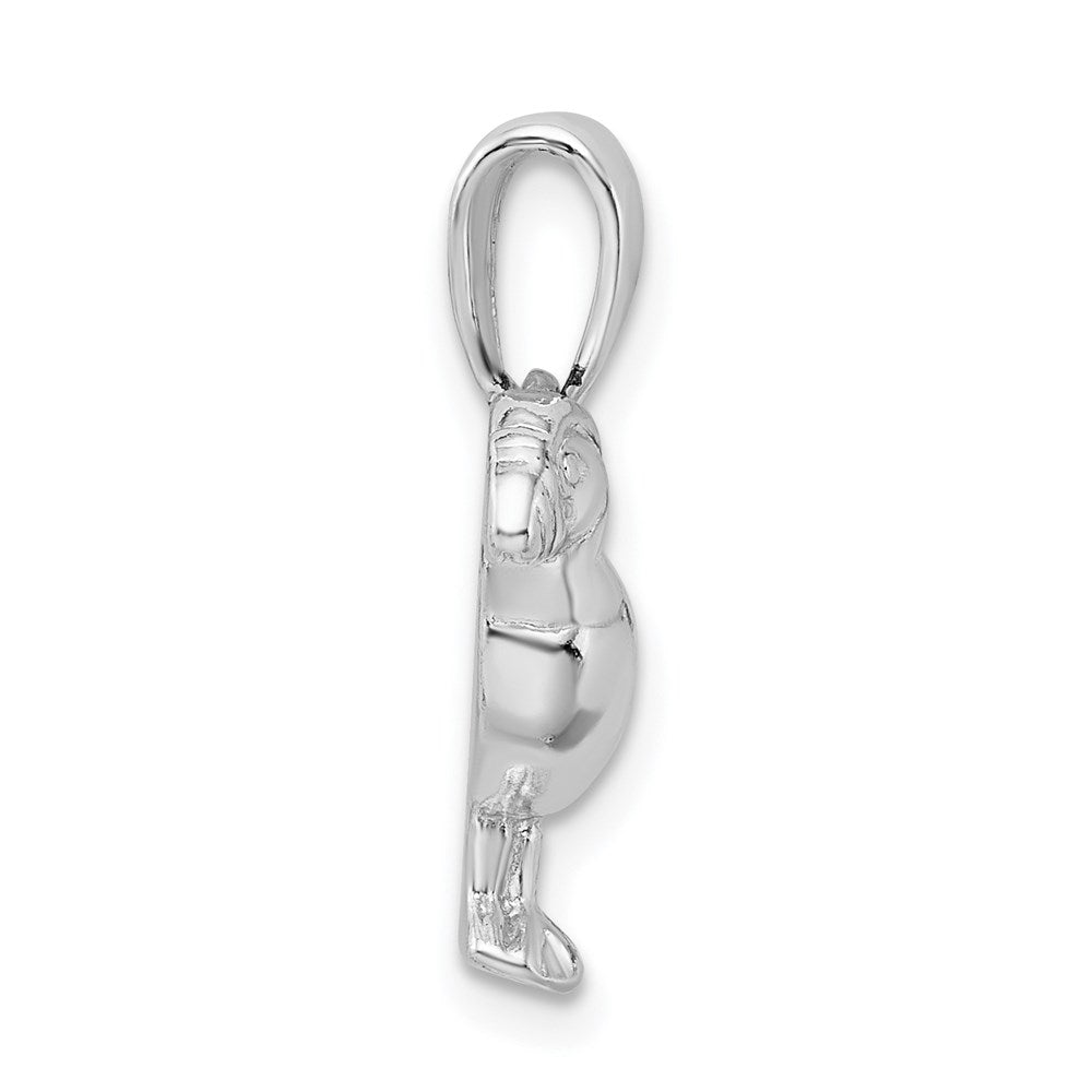 FJC Finejewelers 925 Sterling Silver Rhodium Plated Polished Puffin Bird Charm 10 mm