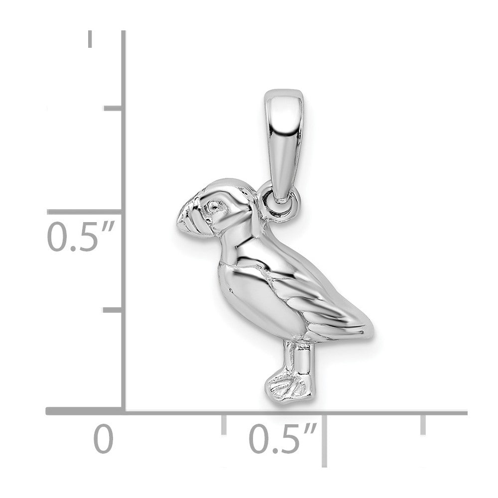 FJC Finejewelers 925 Sterling Silver Rhodium Plated Polished Puffin Bird Charm 10 mm