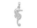 FJC Finejewelers 925 Sterling Silver Rhodium Plated Polished/Textured 3D Seahorse Charm 28 x 10 mm