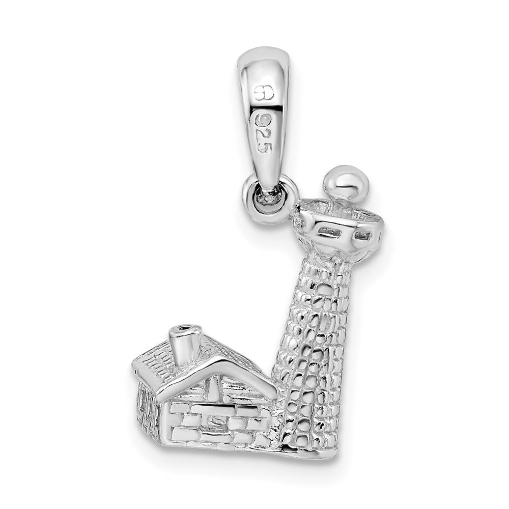 FJC Finejewelers 925 Sterling Silver d Polished/Textured 3D Lighthouse Charm 21 x 11 mm