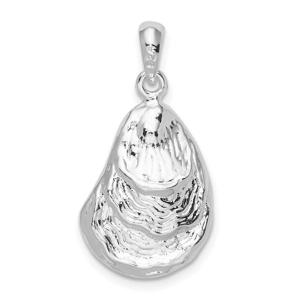 FJC Finejewelers 925 Sterling Silver Polished/Textured 3D Oyster Shell Charm 26 x 13 mm