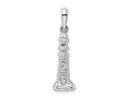 FJC Finejewelers 925 Sterling Silver Rhodium Plated Polished/Textured 3D Lighthouse Charm 30 x 8 mm