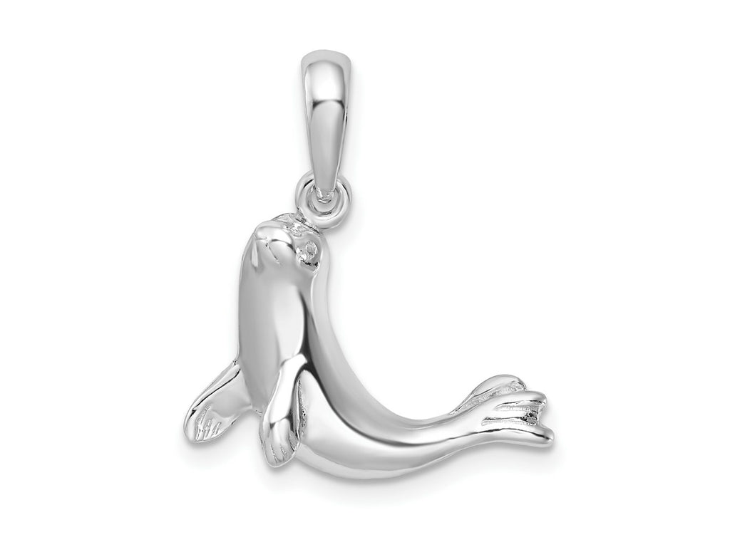 FJC Finejewelers 925 Sterling Silver Rhodium Plated Polished Seal Charm 22 x 19 mm