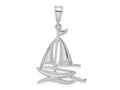 FJC Finejewelers 925 Sterling Silver d Polished/Textured Sailboat on Water Charm 41 x 26 mm
