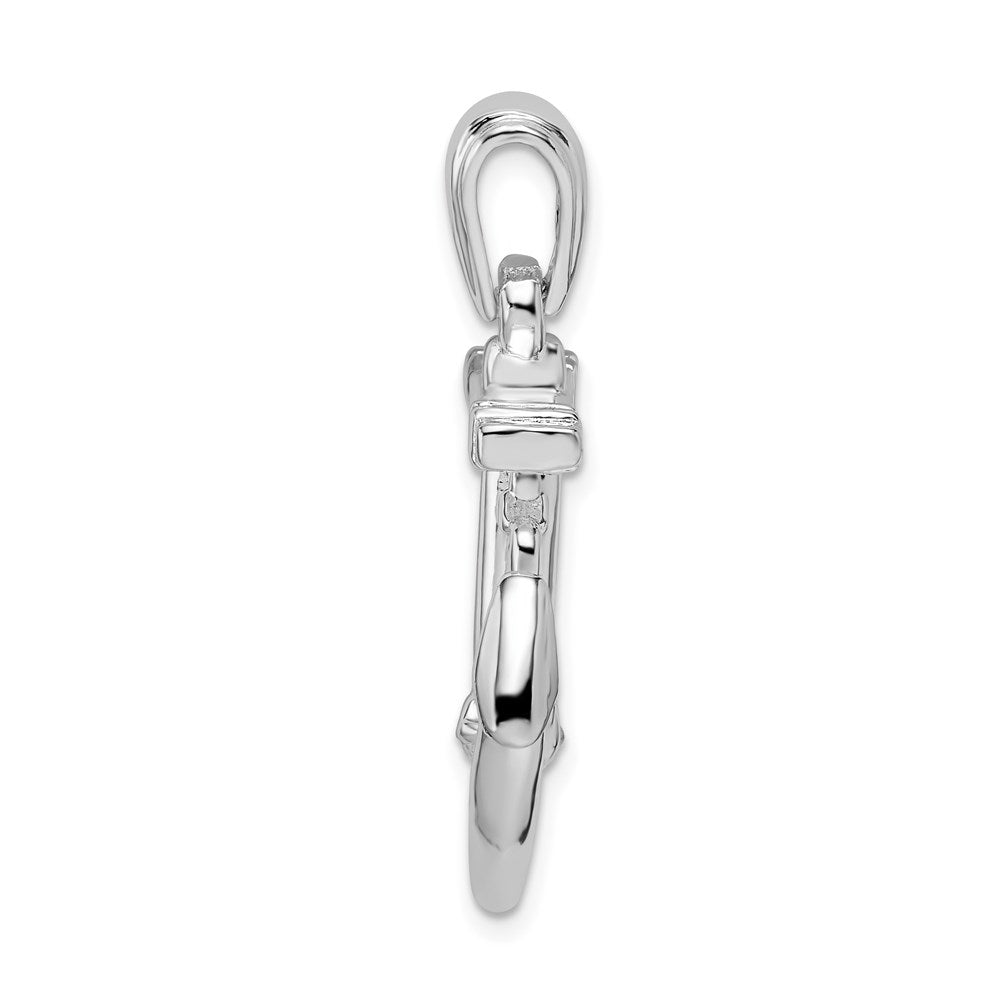 FJC Finejewelers 925 Sterling Silver Rhodium Plated Polished 3D Anchor with Chain Charm 32 x 22 mm