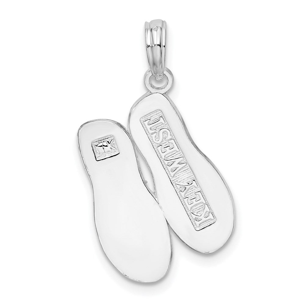 FJC Finejewelers 925 Sterling Silver Polished/Textured Key West Flip Flops Charm 26 x 15 mm