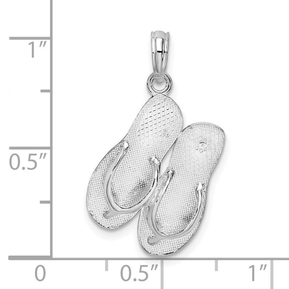 FJC Finejewelers 925 Sterling Silver Polished/Textured Key West Flip Flops Charm 26 x 15 mm