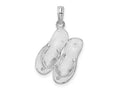 FJC Finejewelers 925 Sterling Silver Polished/Textured Key West Flip Flops Charm 26 x 15 mm
