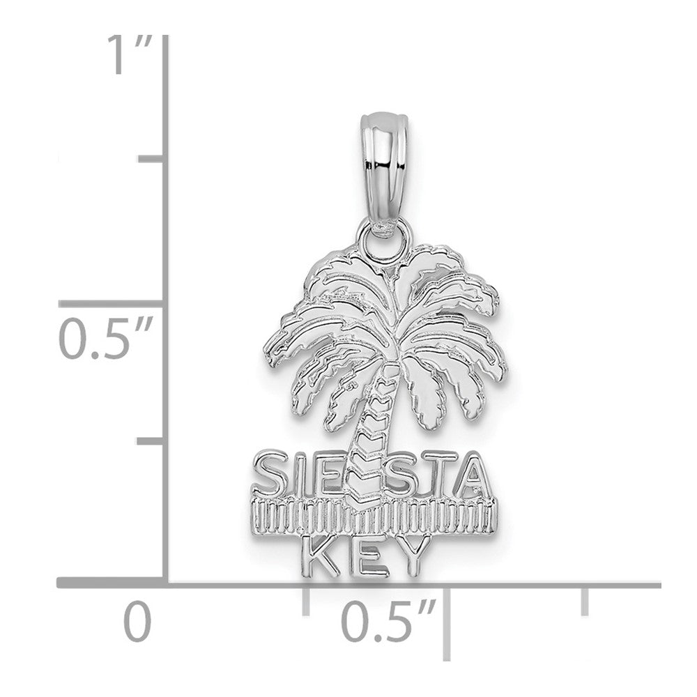 FJC Finejewelers 925 Sterling Silver Polished/Textured Siesta Key Palm Tree Charm 21 x 11 mm