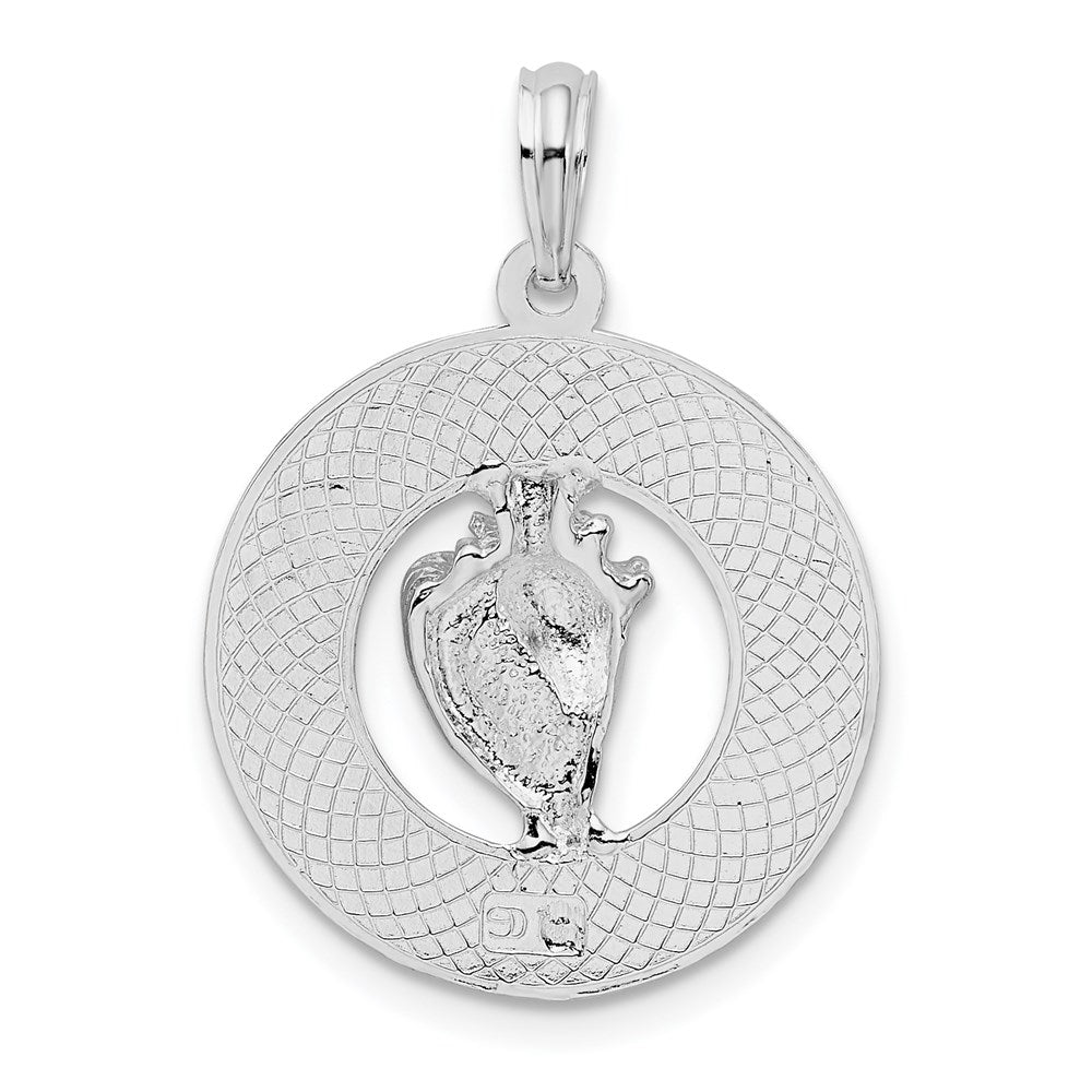 FJC Finejewelers 925 Sterling Silver Rhodium Plated Polished Marco Island with Shell Charm 25 x 18 mm