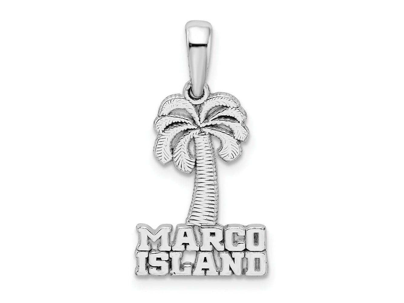 FJC Finejewelers 925 Sterling Silver Rhodium Plated Polished Marco Island Palm Tree Charm 24 x 12 mm