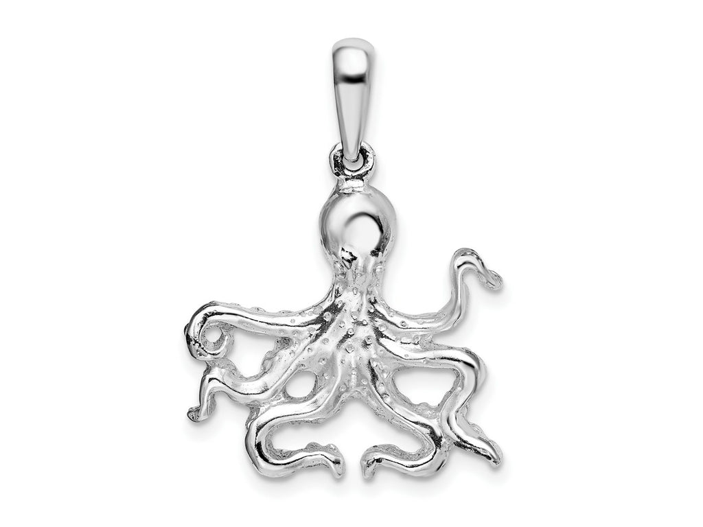 FJC Finejewelers 925 Sterling Silver Rhodium Plated Polished Octopus Charm 30 x 21 mm