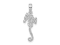 FJC Finejewelers 925 Sterling Silver Rhodium Plated Polished/Textured 3D Sea Horse Charm 24 x 9 mm