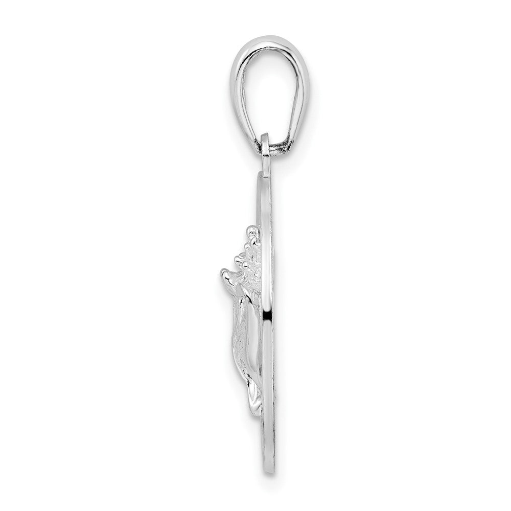 FJC Finejewelers 925 Sterling Silver d Polished St. Augustine with Shell Circle Charm 26 x 18 mm