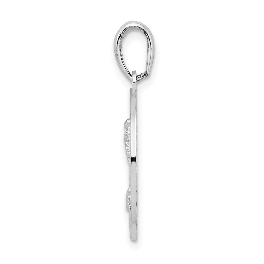 FJC Finejewelers 925 Sterling Silver Rhodium Plated St. Augustine with Palm Tree Circle Charm 26 x 18 mm