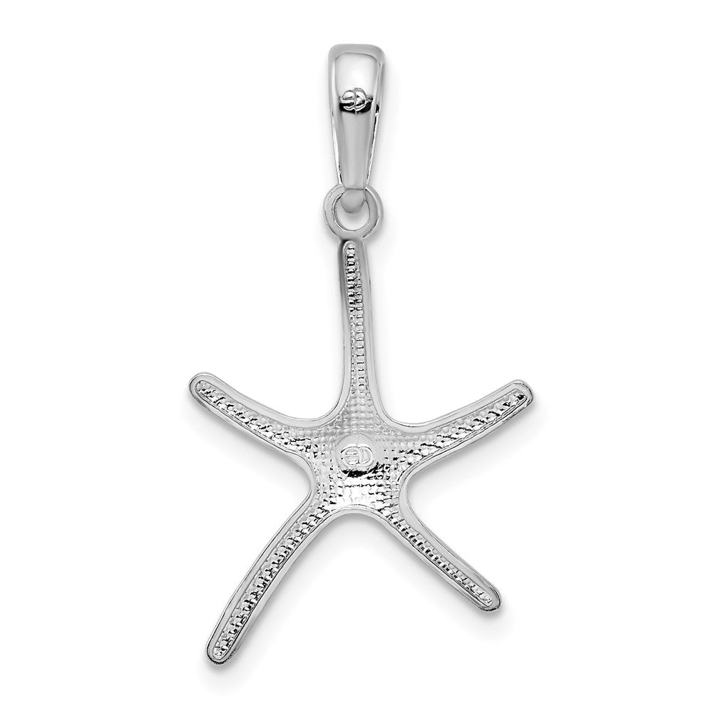 FJC Finejewelers 925 Sterling Silver Rhodium Plated Polished Starfish Charm 26 x 14 mm