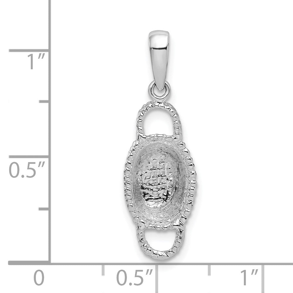 FJC Finejewelers 925 Sterling Silver d Polished 3D Double Handle Basket Charm 27 x 8 mm