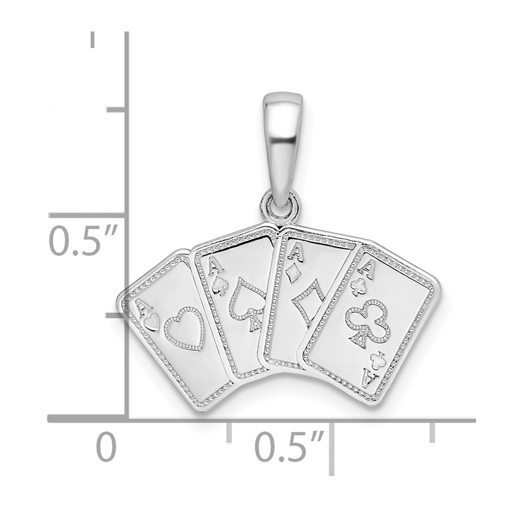 FJC Finejewelers 925 Sterling Silver Polished 4 Aces Good Luck Playing Cards Charm 19 mm